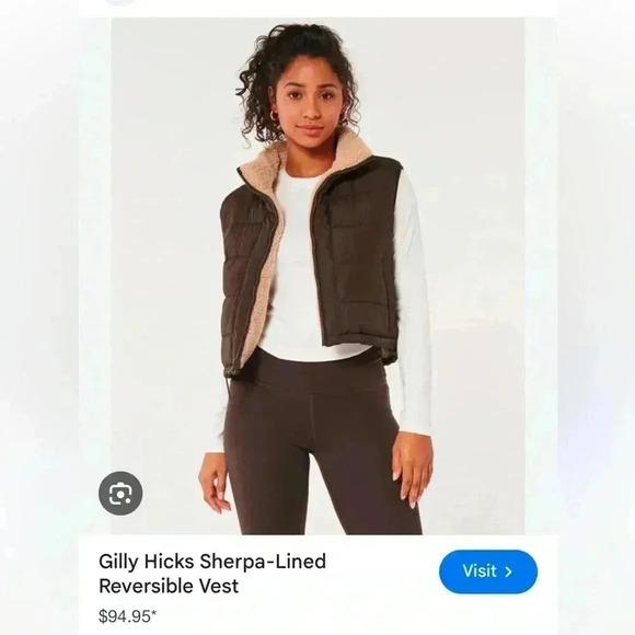 Gilly Hicks Reversible Sherpa Vest - size Small - Picture 3 of 5